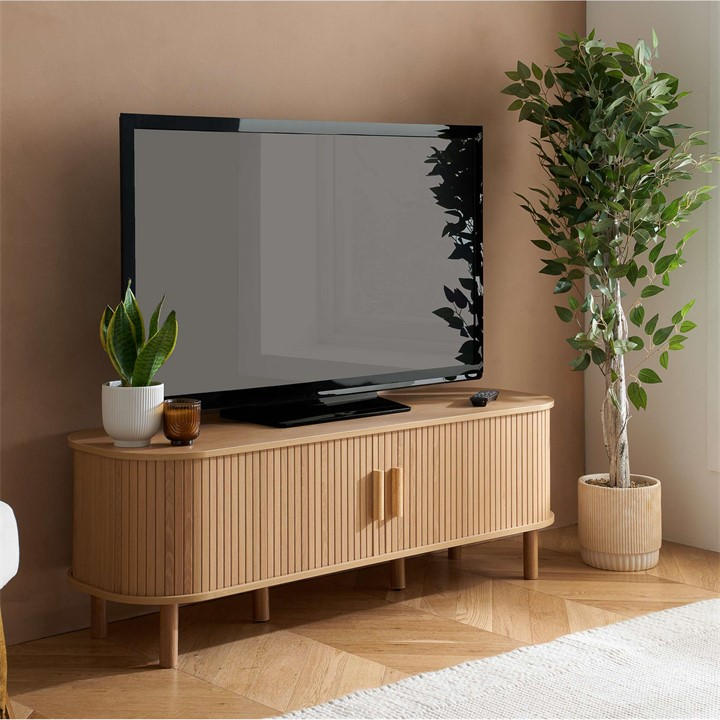 Birlea  Brown Axel Fluted Small Tv Unit, Sports Direct