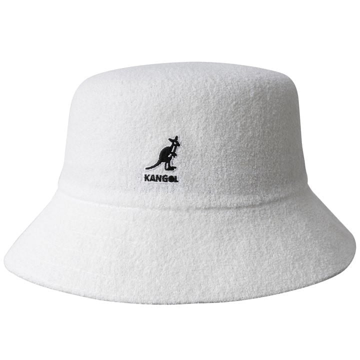 Kangol  White Terry Towelling Bermuda Bucket Hat in Size M, Sports Direct