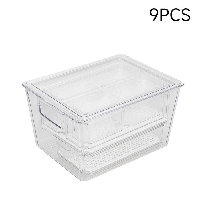 Life Ideas  Clear Set Of 9 Stackable Fridge Organisers, Sports Direct