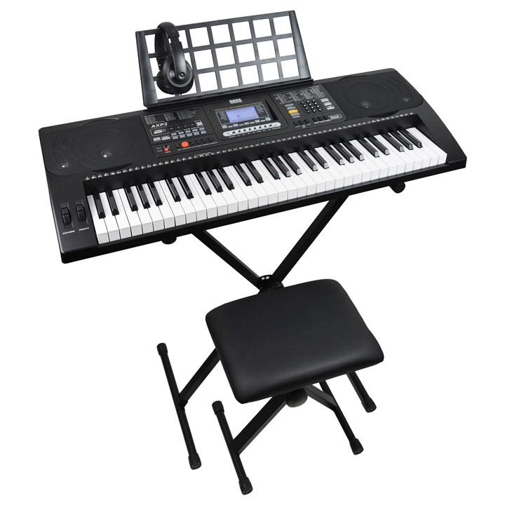 Axus  Black Axp2 Electronic Keyboard Pack in Size 61-Key, Sports Direct