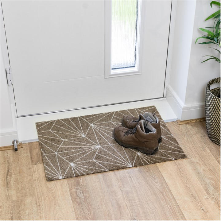 Jvl  Brown Mega Mat Entrance Doormat Geo 50X75cm, Sports Direct