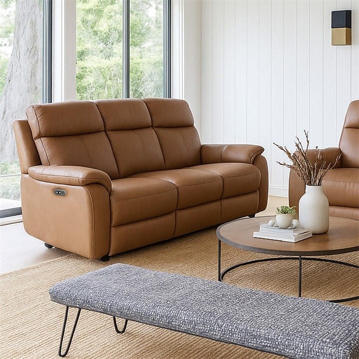 Aspire  Brown Kingsmere 3 Seater Power Recliner Sofa, Sports Direct