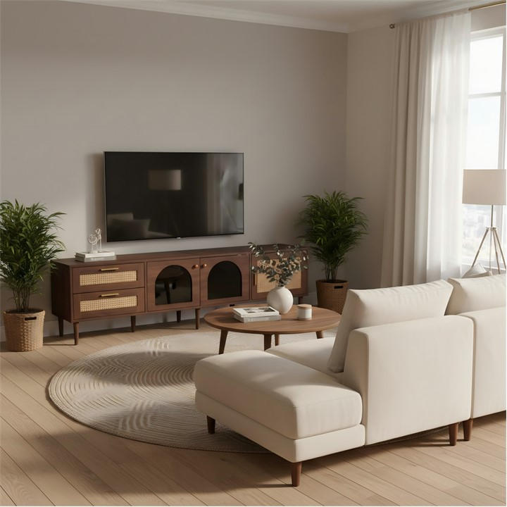 Urban Meuble  Brown Wood Tv Stand With Ample Storage, Sports Direct