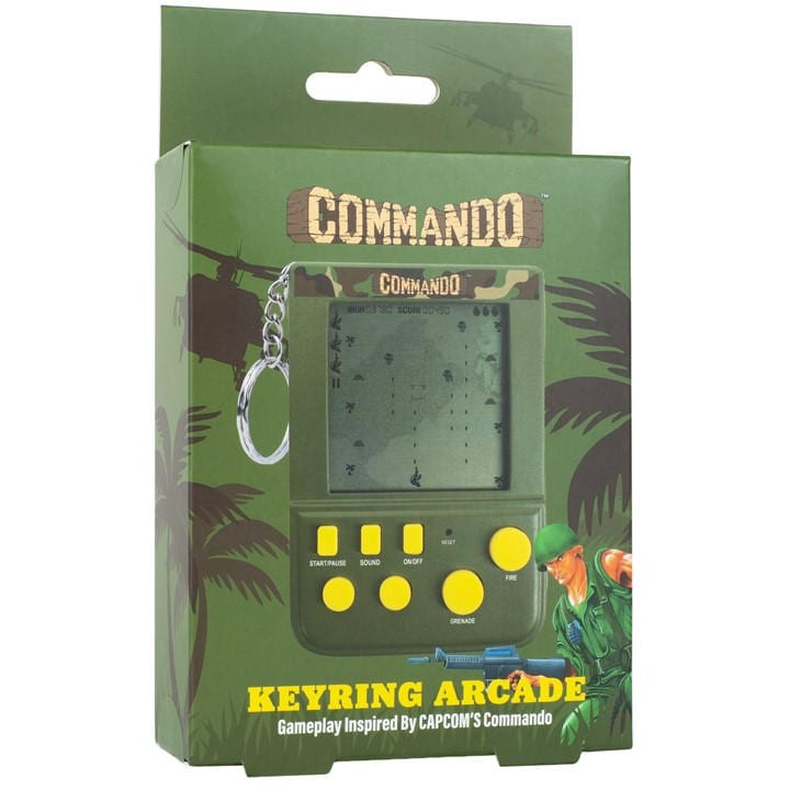 Commando  Green Keyring Arcade Game, Sports Direct