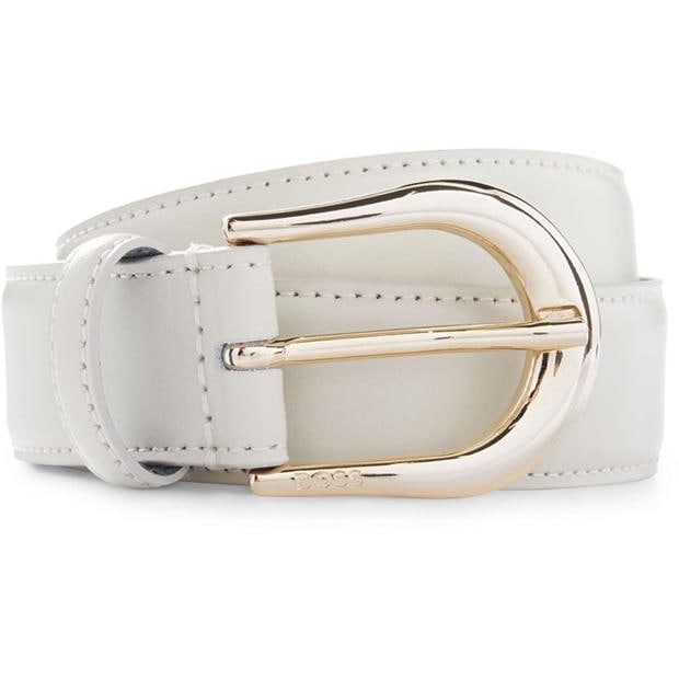 HUGO Men’s Bold Logo Buckle Leather Belt – Classic Style With Signature Closure - View #3