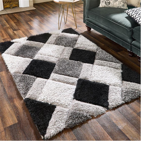 Origin Rugs - 3D GEO Shaggy Grey