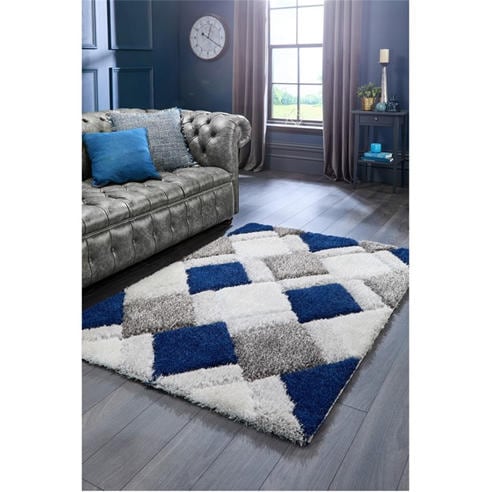 Origin Rugs - 3D GEO Shaggy Navy