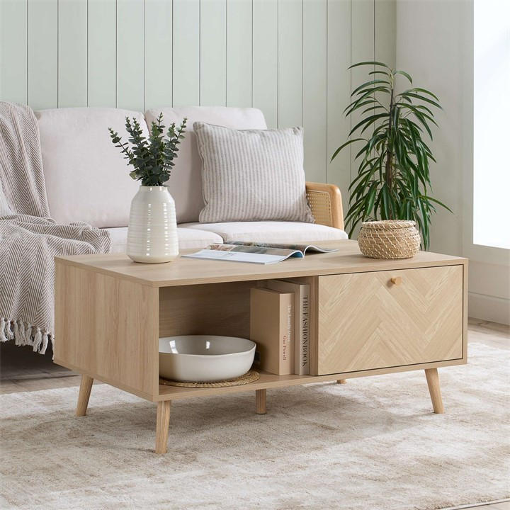 Birlea  Nude Herringford 1 Drawer Coffee Table, Sports Direct