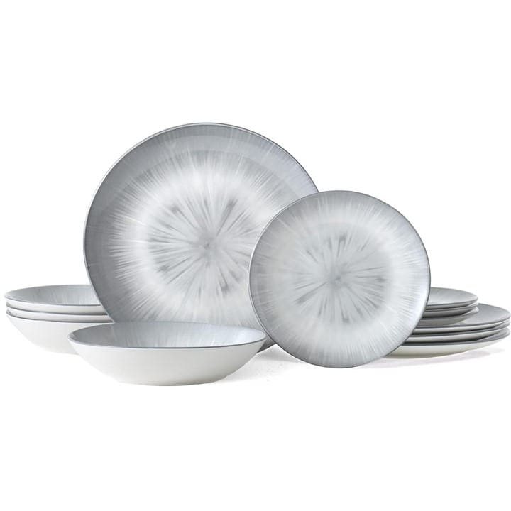 Waterside   12Pc Grey Star 2Tone Dinner Set, Sports Direct