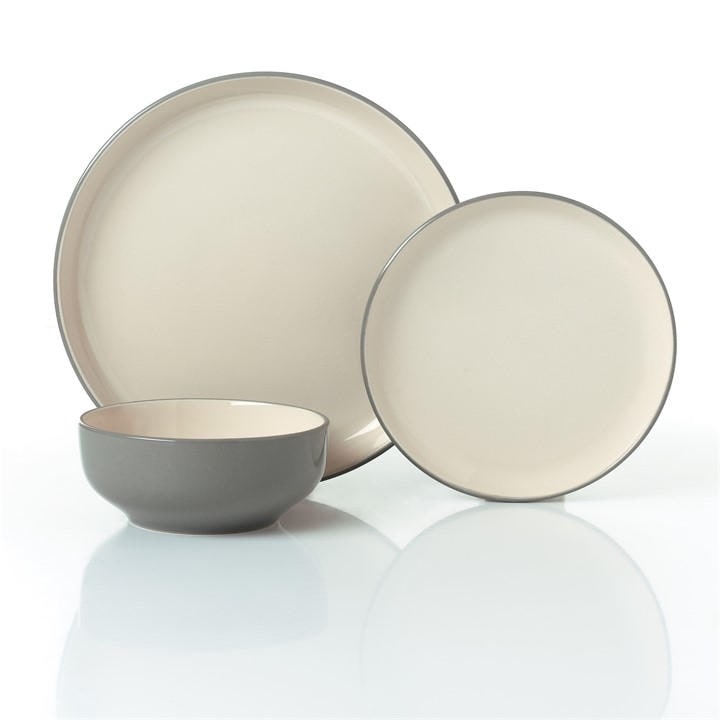 Waterside  Grey 12Pc 2Tone Dinner Set, Sports Direct