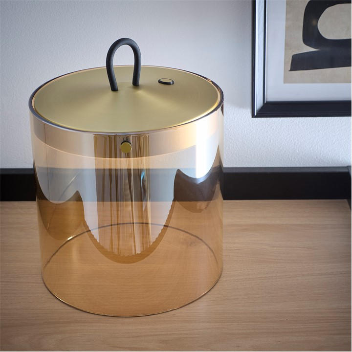 K Living  Brown Quito Large Rechargeable Led Antique Brass Lamp, Sports Direct