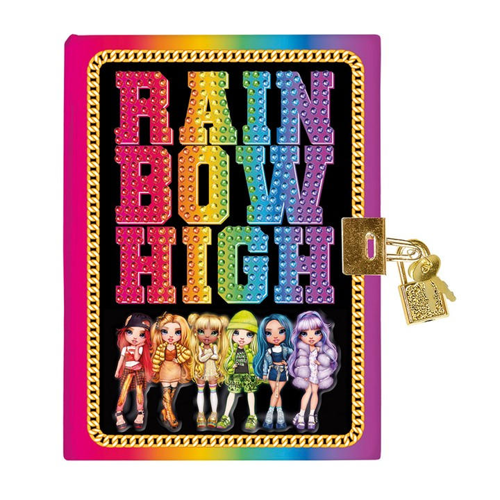 Totum Unisex Kids Multi Rainbow High Secret Diary W Lock And Diamond Paint