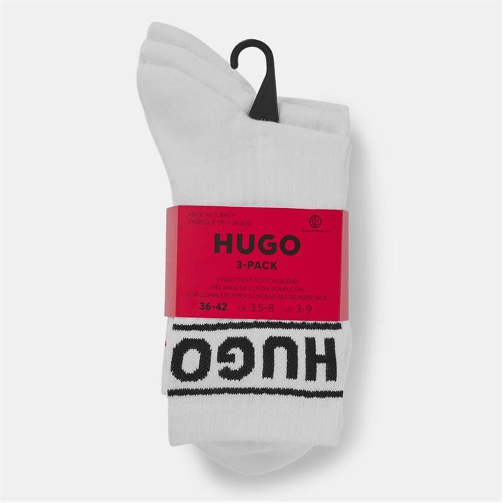 Hugo Women's White Sporty Cotton Crew Socks in Size S - M, Sports Direct