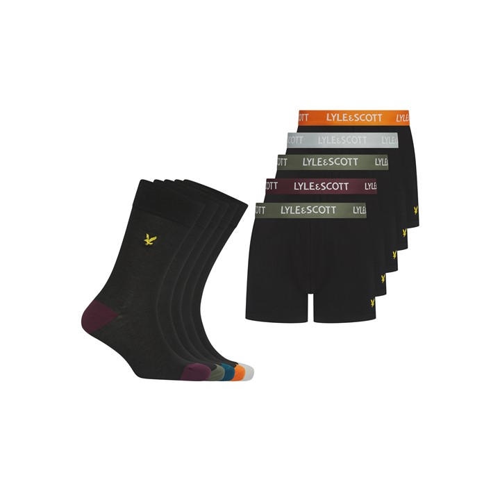 Lyle And Scott Men's Black Booker Sock Gift Sets in Size XL, Sports Direct