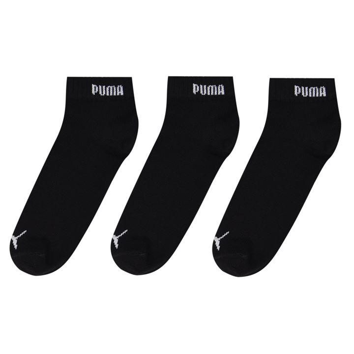 Puma Men's Black 3 Pack Quarter Socks in Size 6 - 8, Sports Direct