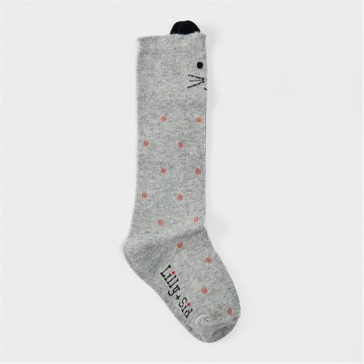 Lilly And Sid Girls  Cat Knee High Socks in Size XS Girls, Sports Direct