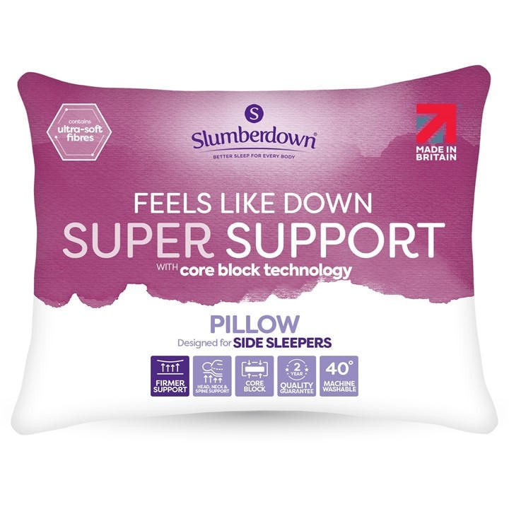Slumberdown Unisex White Feels Like Down Super Support Pillows 4Pk