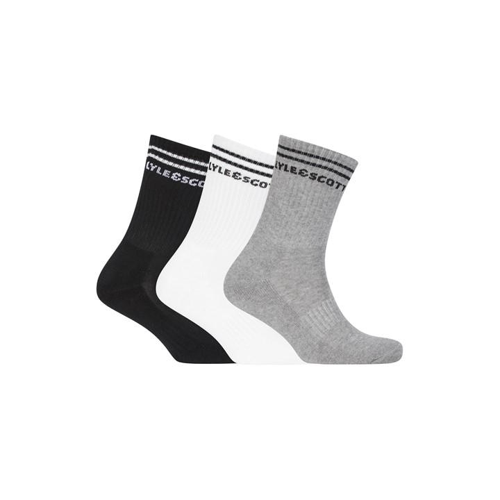 Lyle And Scott Men's Black Reinforced Work Socks in Size 7 - 11, Sports Direct