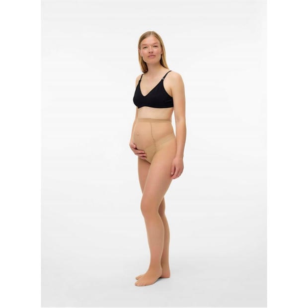 Black/Tan - Mamalicious - Maternity 20 Denier Tights