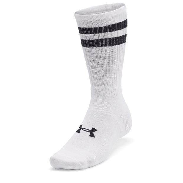 White / Black - Under Armour - Ua Essential 6pk Crew Sock Unisex Adults