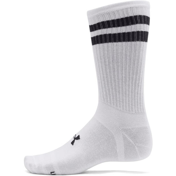 White / Black - Under Armour - Ua Essential 6pk Crew Sock Unisex Adults