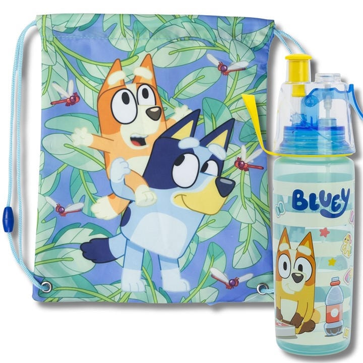 Bluey  Kids Blue Y Bottle And Bag, Sports Direct