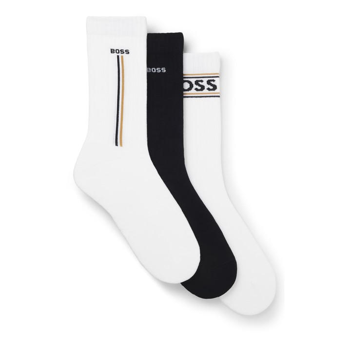 Boss Men's Black 3-Pack Logo Socks in Size 6 - 11, Sports Direct