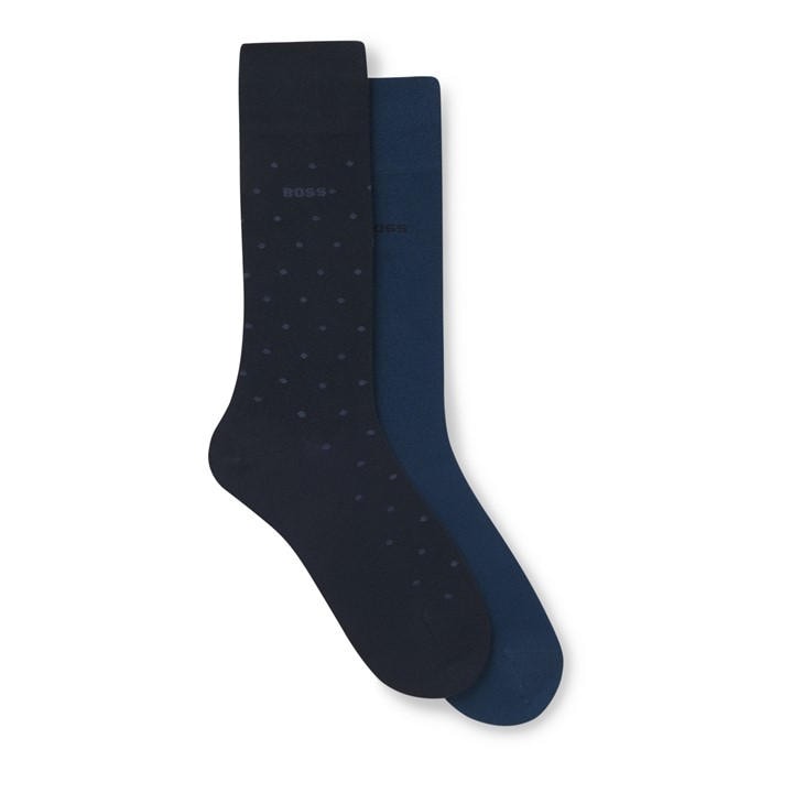 Boss Men's Blue 2-Pack Logo Socks in Size 6 - 11, Sports Direct
