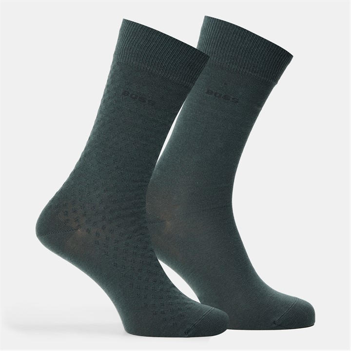Boss Men's Green Cotton Crew Socks in Size 6 - 11, Sports Direct