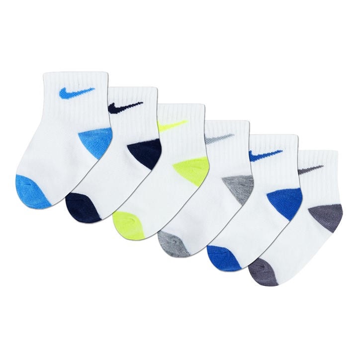 Nike  Kids Blue Pop Colour Quarter Socks in Size C8 - C13, Sports Direct