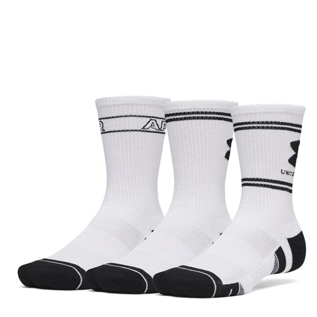 White  / Black - Under Armour - Performance Tech 3 Pack Crew Socks