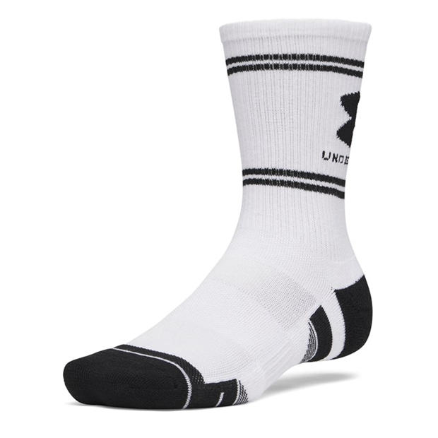 White  / Black - Under Armour - Performance Tech 3 Pack Crew Socks