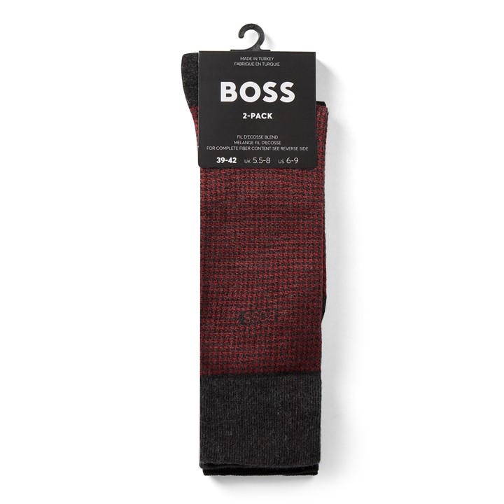 Boss Men's Grey Houndstooth Crew Socks in Size 7 - 11, Sports Direct