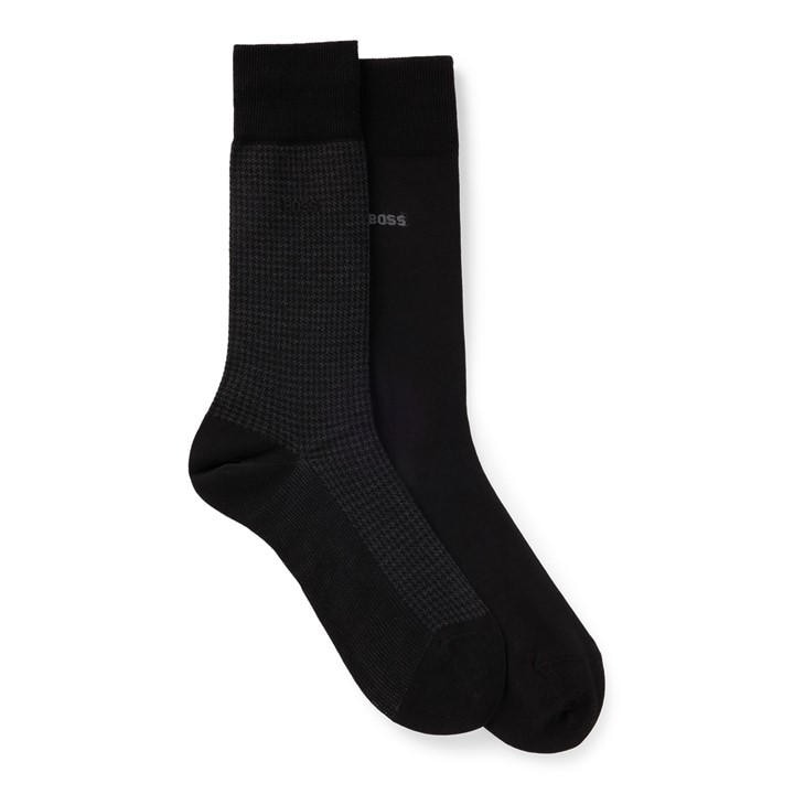 Boss Men's Black Houndstooth Crew Socks in Size 7 - 11, Sports Direct