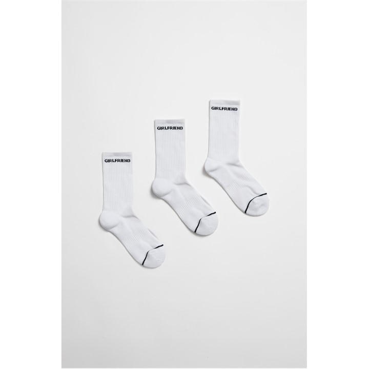 Girlfriend Collective Women's White Quarter Socks, Sports Direct