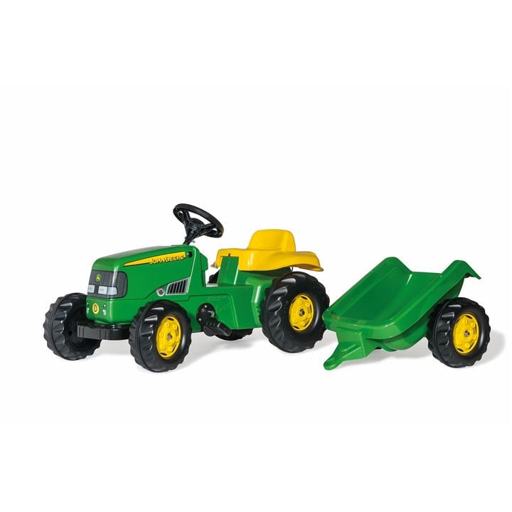 Photos - Toy Car Rolly Toys Kid JD Tractor & Trailer - Green 