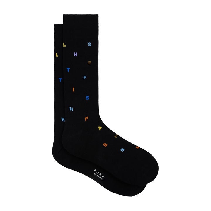 Paul Smith Men's Black Keanu Stamp Crew Socks, Sports Direct