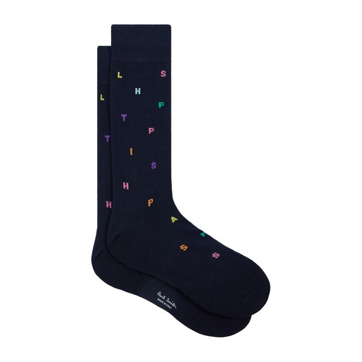 Paul Smith Men's Blue Keanu Stamp Crew Socks, Sports Direct