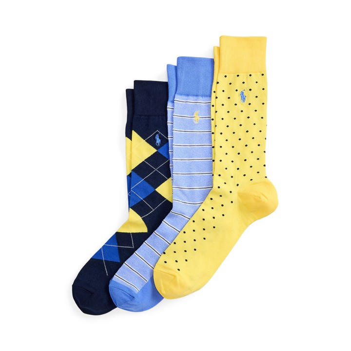 Polo Ralph Lauren Men's  3 Pack Oxford Crew Socks, Sports Direct