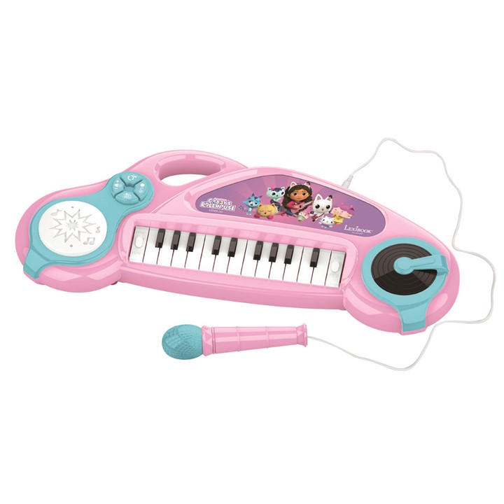 Lexibook Unisex Kids Multi Gabbys Dollhouse Electronic Keyboard With Lights -