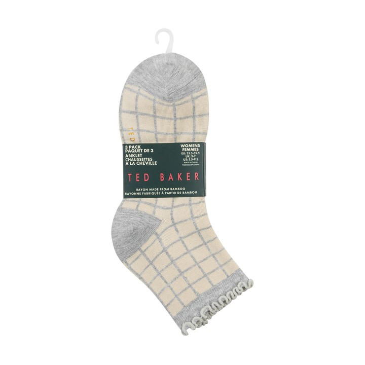 Ted Baker Women's Grey Ruffle Ankle Socks in Size 4 -8, Sports Direct