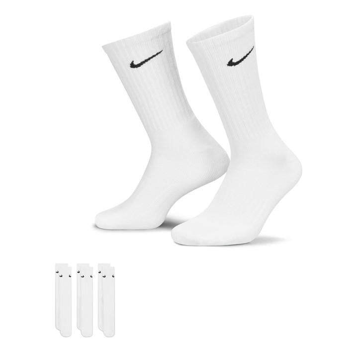 Nike  White Everyday 3 Pack Cotton Cushioned Crew Socks in Size 11 - 13, Sports Direct
