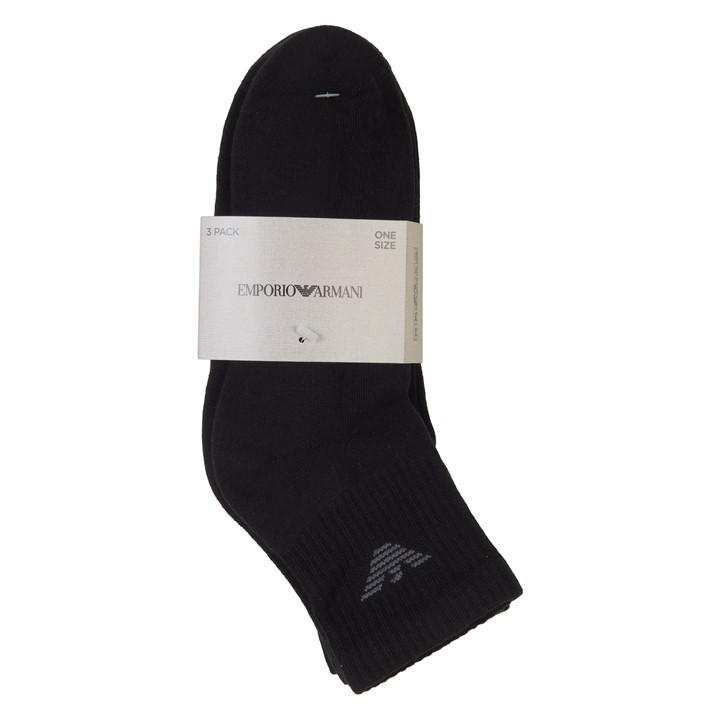 Emporio Armani Men's Black Trainer Socks in Size 6 - 12 Months, Sports Direct