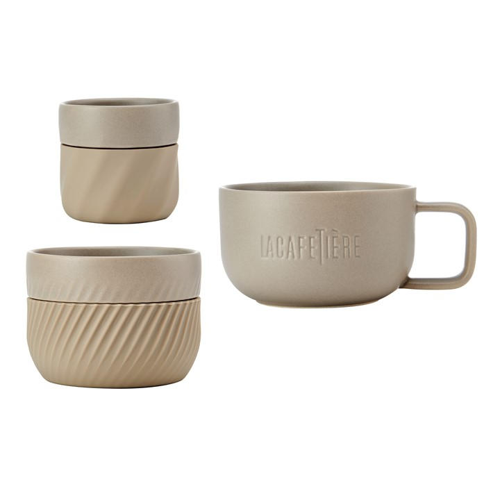 La Cafetière Cream 3Pc, Family Mug Set, 380Ml, 200Ml And 100Ml, Almond - Porcelain - Mug - Image 6