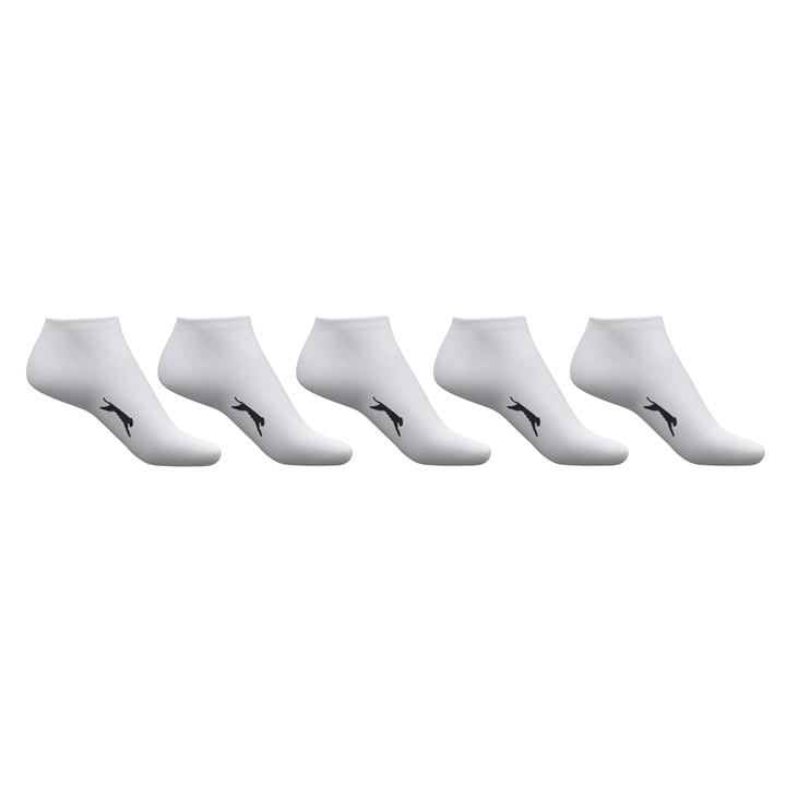 Slazenger Men's White 5 Pack Trainer Socks Size 7-11 in Size 7 - 11, Sports Direct