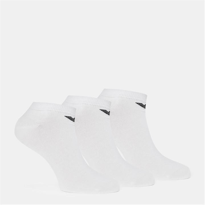 Emporio Armani Men's White Low Cut Breathable Trainer Socks in Size 6 - 12 Months, Sports Direct
