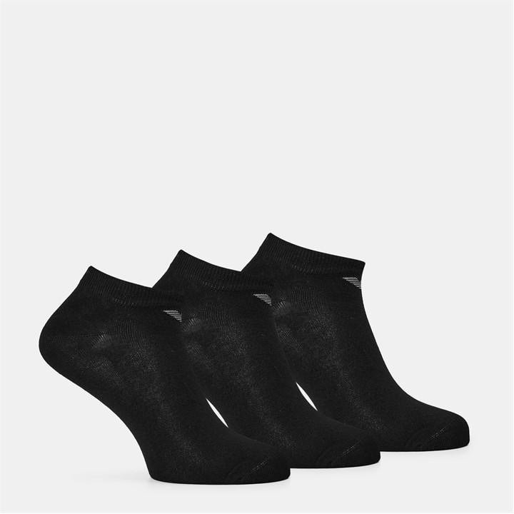 Emporio Armani Men's Black Low Cut Breathable Trainer Socks in Size 6 - 12 Months, Sports Direct