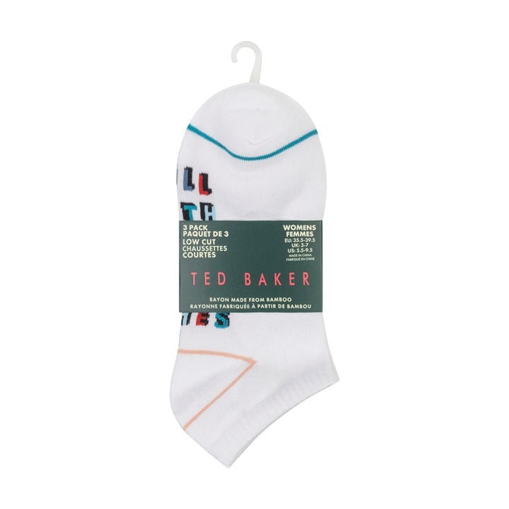Ted Baker Women's White T Liner Trainer Socks in Size 4 -8, Sports Direct