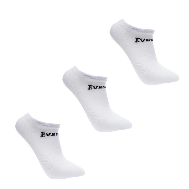 Everlast  Kids White 3 Pack Trainer Socks  in Size C8 - C13, Sports Direct