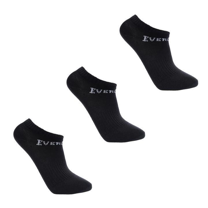 Everlast  Kids Black 3 Pack Trainer Socks  in Size C8 - C13, Sports Direct